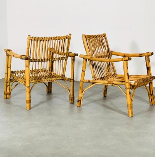 'Dal Vera' set vintage Italiaanse bamboe fauteuils, 60's, Antiek en Kunst, Curiosa en Brocante, Ophalen