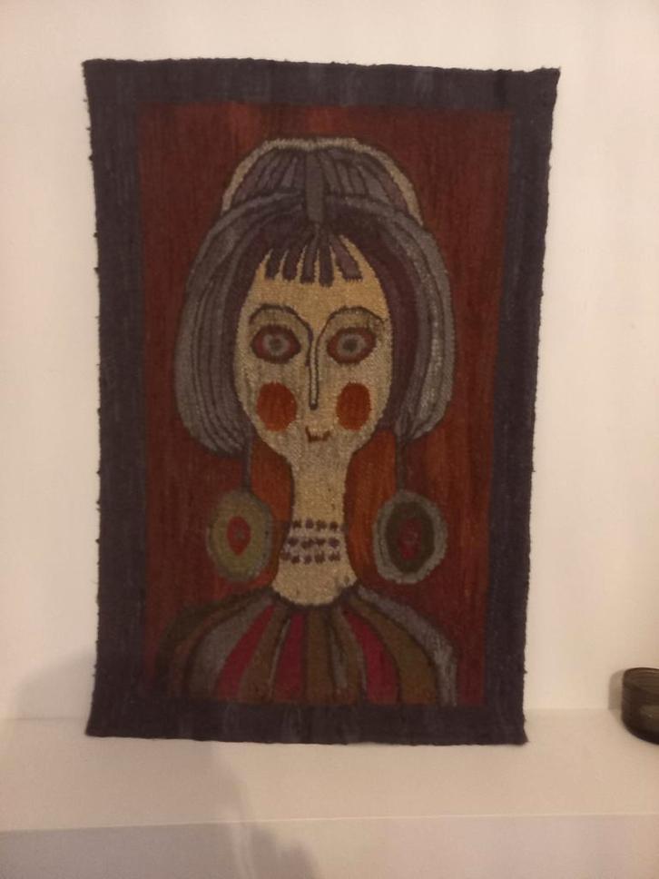 Handgemaakt Pools Wandkleed - 80x52 cm, Antiek en Kunst, Antiek | Kleden en Textiel, Ophalen of Verzenden