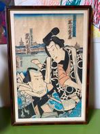 Oude vintage Japanse / print / zeefdruk / samoerai, Antiek en Kunst, Ophalen of Verzenden