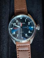 Panzera Flieger 47 F74-01M piloten horloge nieuw, Overige merken, Leer, Staal, Polshorloge