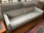 Leolux Patachou designbank – leer & stof – 210 cm breed, Gebruikt, Vintage, Driepersoons, 75 tot 100 cm