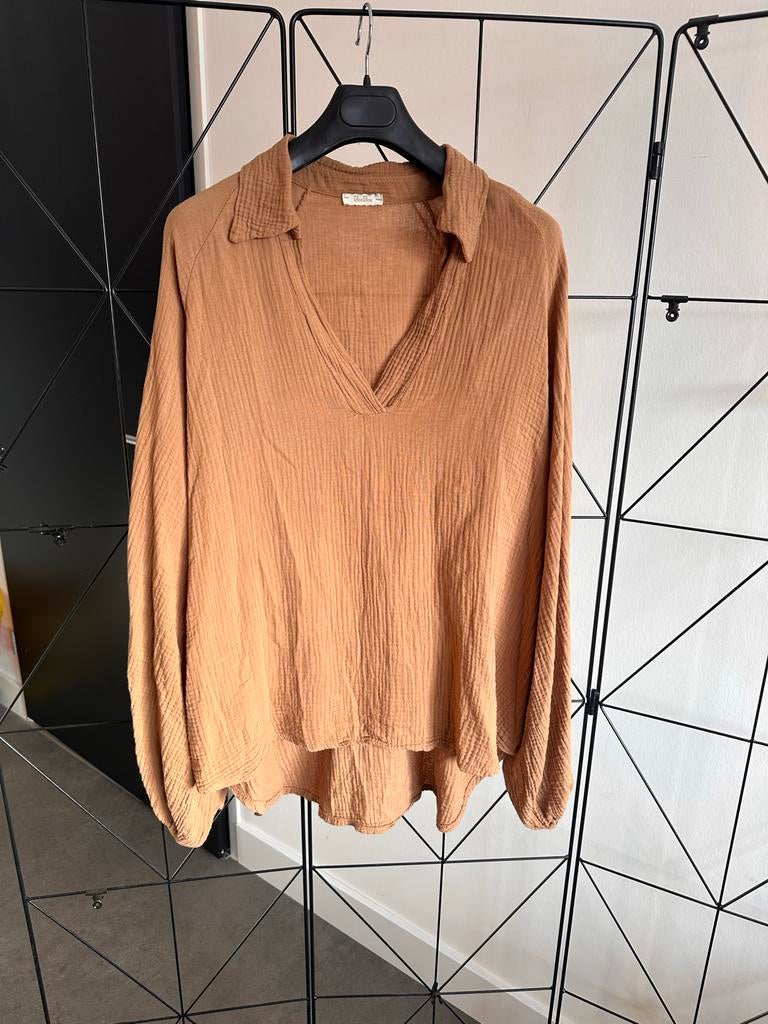 Boebou mousseline blouse - pofmouw - maat 1, Kleding | Dames, Blouses en Tunieken, Ophalen of Verzenden, Zo goed als nieuw, Maat 38/40 (M)