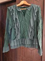 Groene blouse met ruches - Maria Tailor, Kleding | Dames, Maat 42/44 (L), Maria Tailor, Ophalen of Verzenden, Zo goed als nieuw