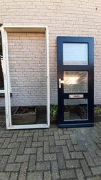 Voordeur, linksdraaiend, hardhout incl kozijn, afm 210x87,5, Doe-het-zelf en Verbouw, Deuren en Horren, Ophalen, Gebruikt, 80 tot 100 cm