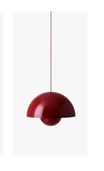 Grote retro mushroom hanglamp rood bordeaux 44x44x31, Huis en Inrichting, Lampen | Hanglampen, Ophalen of Verzenden, Zo goed als nieuw