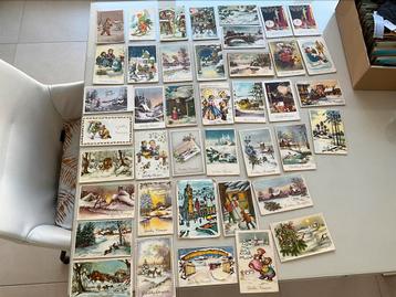 Lot  43 oude Kerst en Nieuwjaarskaartjes beschikbaar voor biedingen