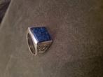 Indonesiche Zegelring sterling zilver met Lapis steen., Sieraden, Tassen en Uiterlijk, Ringen, 20 of groter, Heer, Ophalen of Verzenden