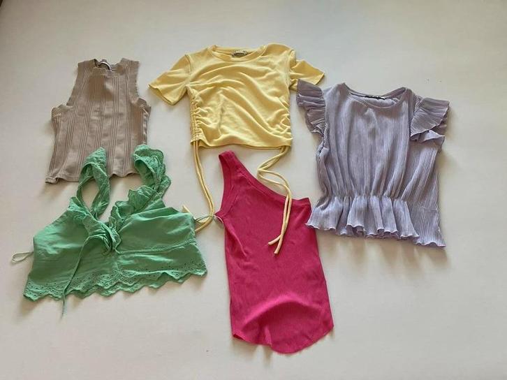 Pakket met 5 tops Zara mt XS, Kleding | Dames, Tops, Zo goed als nieuw, Maat 34 (XS) of kleiner, Geel, Korte mouw, Ophalen of Verzenden