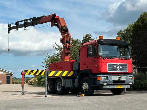 MAN F16 25.502 V10 PALFINGER PK52000 52TM CRANE/GRUE/WINCH!, Auto's, Vrachtwagens, Bedrijf, MAN, Diesel, Geïmporteerd, Achterwielaandrijving