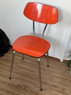 Oranje formica stoeltje (vintage), Metaal, Gebruikt, Vintage, Eén