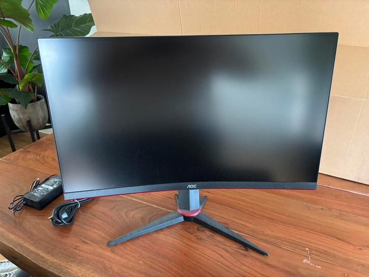 *DEFECT* AOC 1440p 27" curved monitor | Voor onderdelen, Computers en Software, Monitoren, Niet werkend, 101 t/m 150 Hz, DisplayPort