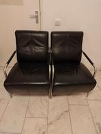 2 leren stoelen, zwart. Samen voor 50 euro, Huis en Inrichting, Stoelen, Ophalen, Twee, Zwart, Leer
