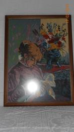 Geborduurd schilderij “De borduurster”, Ophalen, Minder dan 50 cm, 50 tot 75 cm, Zo goed als nieuw