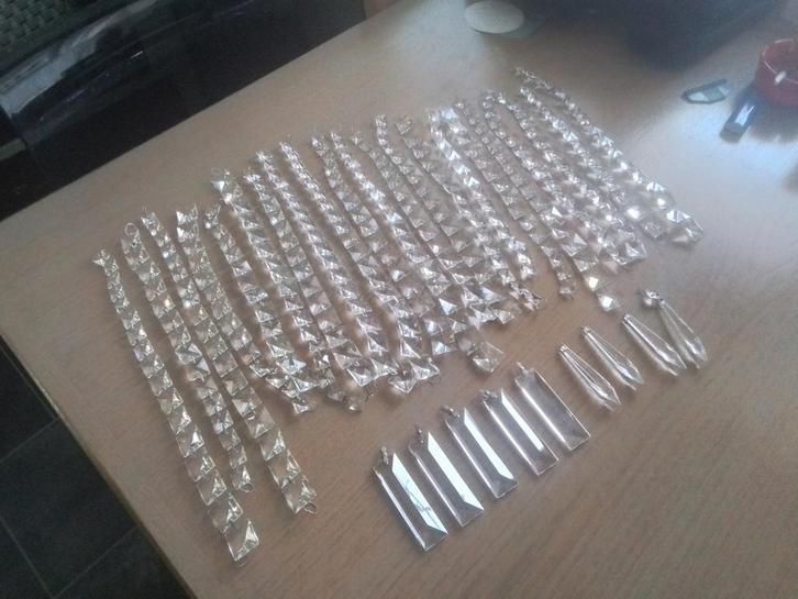 Lot van glaskristal voor hanglamp, Antiek en Kunst, Antiek | Woonaccessoires, Ophalen of Verzenden