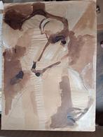 Aquarel jaren 90, Antiek en Kunst, Kunst | Tekeningen en Foto's, Verzenden
