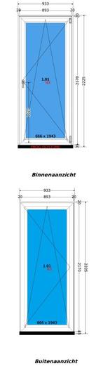 kunststof balkon deur, Doe-het-zelf en Verbouw, Glas en Ramen, 80 tot 120 cm, Overige typen, Nieuw, 160 cm of meer