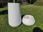 Elho Bloempotten - Wit - Set van 2, Tuin en Terras, Bloembakken en Plantenbakken, Ophalen, Tuin, Kunststof, Minder dan 60 cm