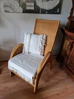 prachtige rieten relax fauteuil vintage/ jaren 80, Huis en Inrichting, Fauteuils, Zo goed als nieuw, Ophalen