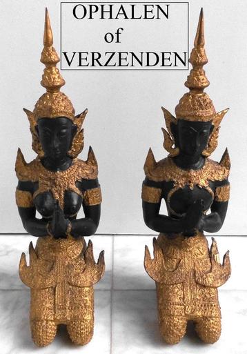 2  Bronzen Tempelwachters  ± 35.cm  beschikbaar voor biedingen