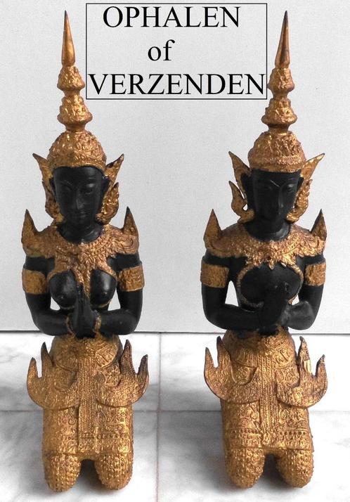 2  Bronzen Tempelwachters  ± 35.cm, Antiek en Kunst, Kunst | Niet-Westerse kunst, Ophalen