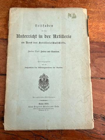Duits Nederlands marine voorschrift munitie granaat 1899 beschikbaar voor biedingen