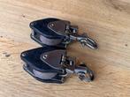 2 x Gibb klapblok met tufnol rol 45 mm, Ophalen of Verzenden, Gebruikt, Lijn of Blok
