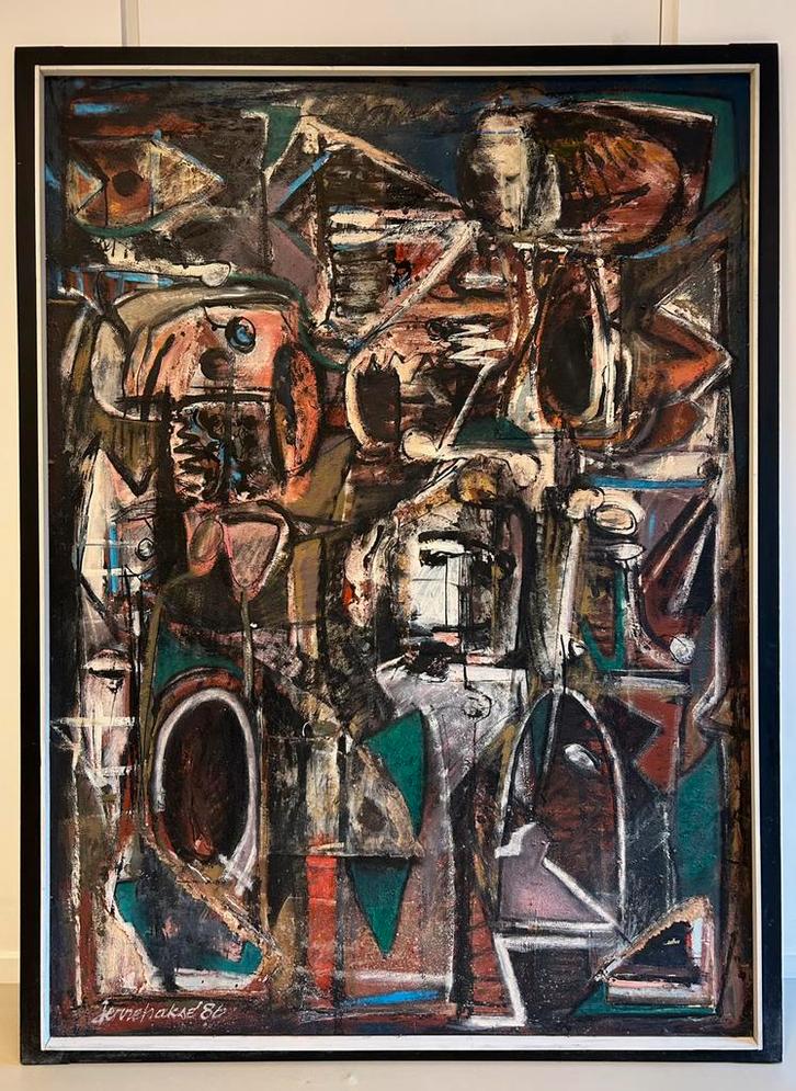 Groot werk, Jerre Hakse, Antiek en Kunst, Kunst | Schilderijen | Abstract, Ophalen