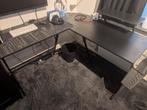 Zwart gaming hoek bureau 1.30m, Ophalen, Zo goed als nieuw, Bureau