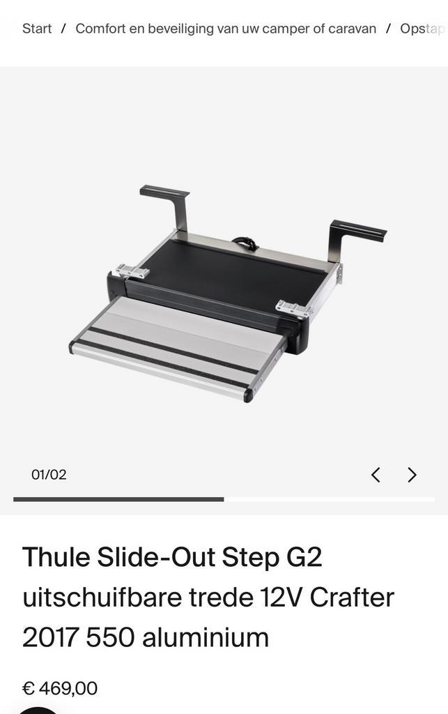 Thule Slide Out Opstap 550 Crafter/MAN TGE 2017-heden, Caravans en Kamperen, Camper-accessoires, Nieuw, Ophalen of Verzenden