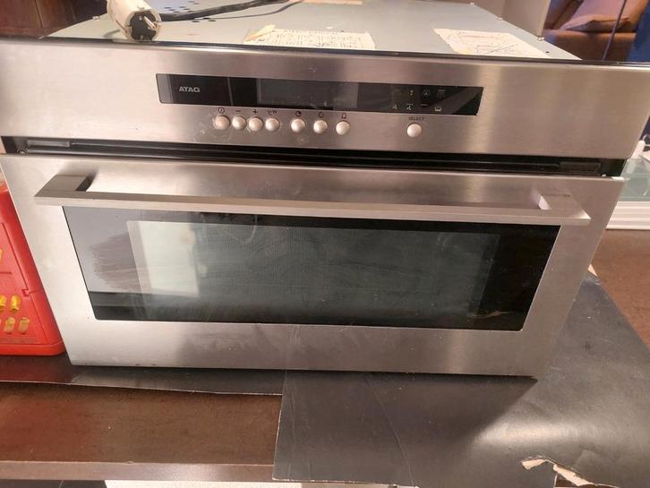 ATAG inbouw combimagnetron, Witgoed en Apparatuur, Magnetrons, Gebruikt, Inbouw, Combimagnetron, 45 tot 60 cm, Ophalen