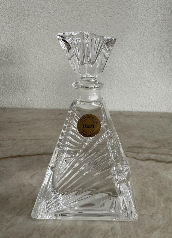 vintage karafje parfum flesje met stop bari 24% Loodkristal, Antiek en Kunst, Antiek | Glas en Kristal, Ophalen of Verzenden