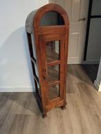 Donker bruine vitrinekast., Ophalen, Zo goed als nieuw, 25 tot 50 cm, 50 tot 100 cm