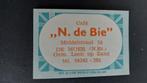 Luciferetiket, De Moer (N.Br.) café "N.de Bie", Verzenden, Zo goed als nieuw, Luciferdoosjes of -merken