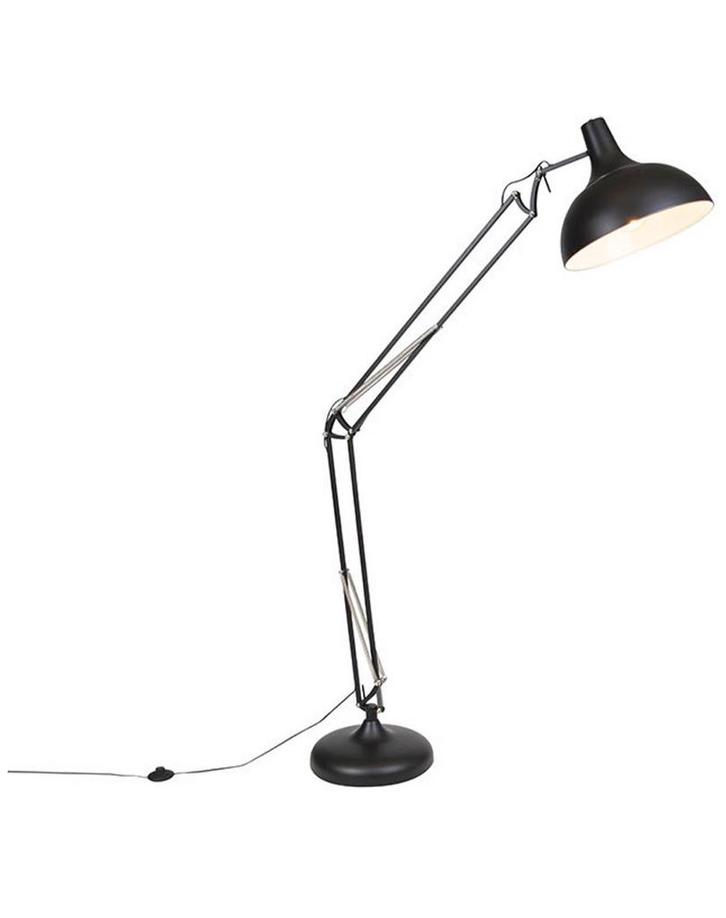 Vloerlamp zwart industrieel, Huis en Inrichting, Lampen | Vloerlampen, Gebruikt, 150 tot 200 cm, Metaal, Ophalen