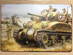 US Army Sherman Tank - Metalen Reclamebord USA Wandbord, Amerika, Overige typen, Landmacht, Verzenden
