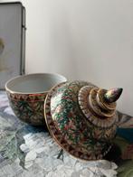 Thaise Benjarong Porseleinen Pot met Deksel Handgeschilderd, Ophalen of Verzenden