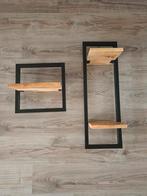 Wandplanken mangohout/staal 2stuks, Huis en Inrichting, Woonaccessoires | Wandplanken en Boekenplanken, Ophalen of Verzenden, Zo goed als nieuw