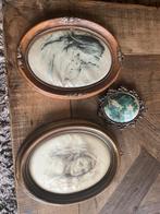 3 Vintage Foto Lijsten - Bronzen Omlijsting, Ophalen of Verzenden