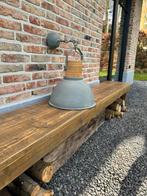 Mooie landelijke industriële hanglamp metaal en hout, Metaal, Ophalen of Verzenden, Zo goed als nieuw, 50 tot 75 cm