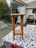 Massief eiken plantentafel, Huis en Inrichting, Tafels | Bijzettafels, Ophalen, Minder dan 55 cm, Gebruikt, Vierkant