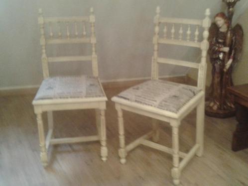 2 Antieke Franse STOELTJES ~ Gerestyled ~ Laag model, Antiek en Kunst, Antiek | Meubels | Stoelen en Banken, Ophalen