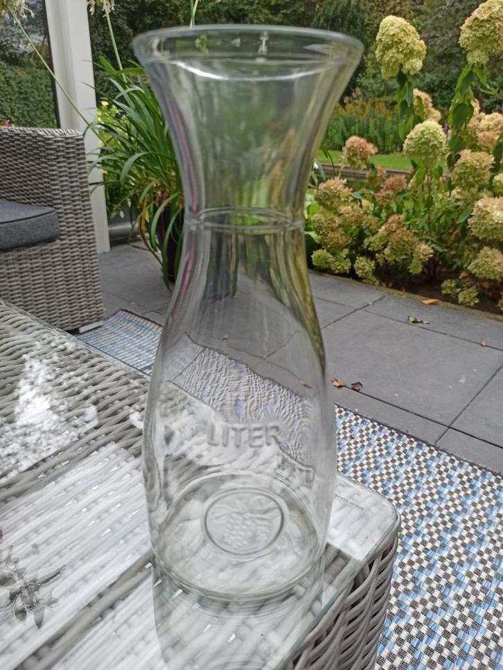 Glazen karaf 1 liter, Huis en Inrichting, Keuken | Keukenbenodigdheden, Zo goed als nieuw, Ophalen of Verzenden