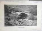 K. Böhm: Brandung, 1905, or. gravure,  32 x 21cm., mooi!, Ophalen of Verzenden