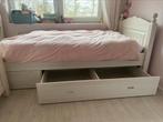 Mooi stevig meisjes bed white wash look, Gebruikt, Lattenbodem, Ophalen of Verzenden, 85 tot 100 cm