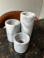 Marmeren waxinelichthouder set vintage, Huis en Inrichting, Woonaccessoires | Kandelaars en Kaarsen, Ophalen of Verzenden, Zo goed als nieuw