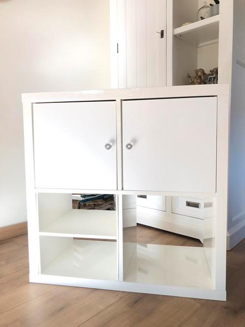 Ikea Kallax wit hoogglans 4 vakken, Huis en Inrichting, Kasten | Wandmeubels, Minder dan 150 cm, 25 tot 50 cm, Ophalen