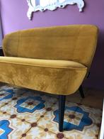 Bankje Sara Woood fluweel oker, Ophalen, Minder dan 75 cm, Tweepersoons, Zo goed als nieuw