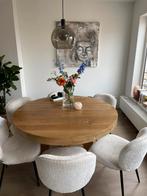 Ronde Eiken Eettafel - 135cm, Huis en Inrichting, Ophalen, 100 tot 150 cm, Zo goed als nieuw, Vier personen