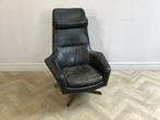 Madsen en Schubell leer relax fauteuil (Deens 1960's), Huis en Inrichting, Ophalen, Gebruikt, 75 tot 100 cm, Leer