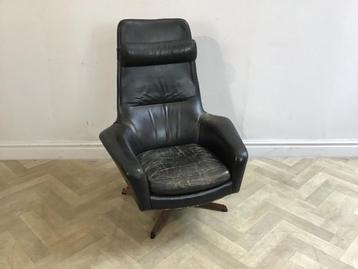 Madsen en Schubell leer relax fauteuil (Deens 1960's) beschikbaar voor biedingen